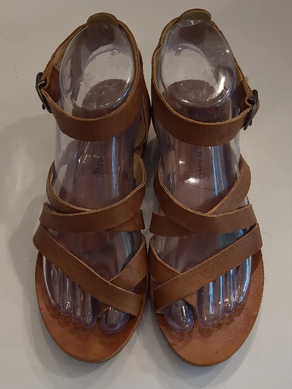 Lucky Brand Strappy Mini Wedge Toe Wrap Sandals Ankle Strap Gladiator Sandal